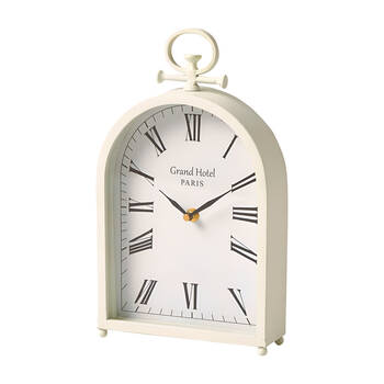 Pilbeam Living Paris Mantel Clock Analogue Bedroom/Office Decor White 31cm