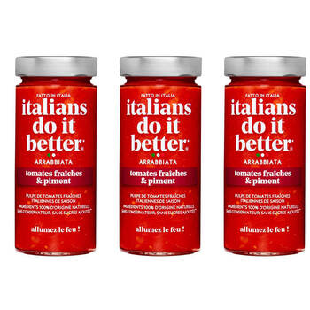3PK Hot Shots Italians Do It Better Arrabbiata Herbs & Spices 290g Cooking Seasoning
