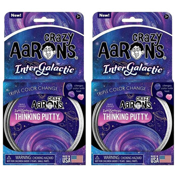 2PK Crazy Aarons Thinking Putty Intergalactic Hypercolor Toy 10cm 3y+