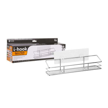 I-Hook 33cm Wall Hanging Stainless Steel Spice Rack - Silver