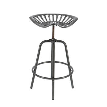 Esschert Design Metal Barstool Kitchen/Dining Chair Height Adjustable Grey