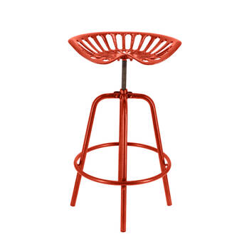 Esschert Design Metal Barstool Kitchen/Dining Chair Height Adjustable Red