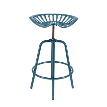 Esschert Design Metal Barstool Kitchen/Dining Chair Height Adjustable Blue