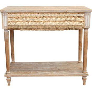 LVD Boho Plait Large Fir/Linen/MDF 72x80cm Console Table Furniture Rect - Natural