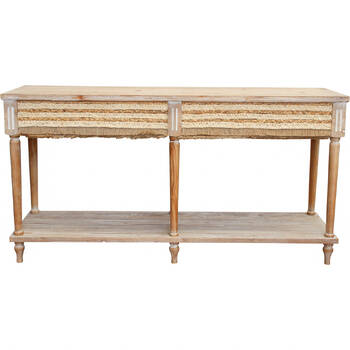 LVD Boho Plait Large Fir/Linen/MDF 72x140cm Console Table Rect Furniture - Natural