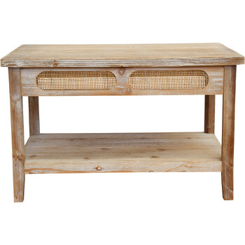 LVD Coast Fir Wood/Rattan 50x80cm Coffee Table Furniture Rectangle - Natural