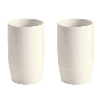 2PK Butler 18x2cm Bathroom Ceramic Hush Tumbler - White