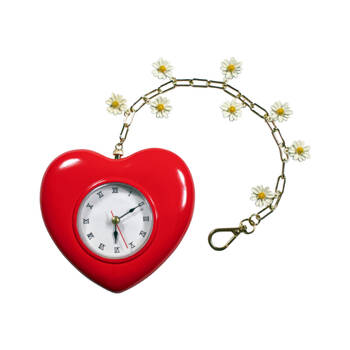 The Wizard of Oz Tin Man Heart Shape Clock 11cm - Red