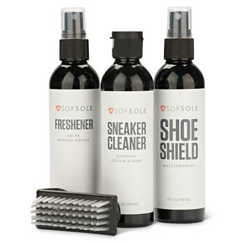 4pc SofSole Sneaker Care Cleaner/Waterproofer/Freshener/Brush Kit