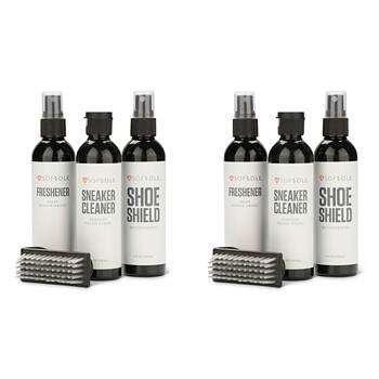 2x 4pc SofSole Sneaker Care Cleaner/Waterproofer/Freshener/Brush Kit