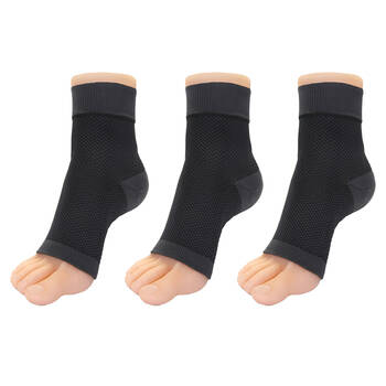 3PK SofSole Plantar Fascia Sleeve Deep Heel Compression Black - Large/XL