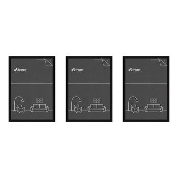 3PK Frames & Hangers Wall Hanging Sleek A5 Slim Frame Black 