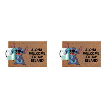 2PK Disney Lilo & Stitch Aloha Doormat 40x60cm Home Frontdoor Mat