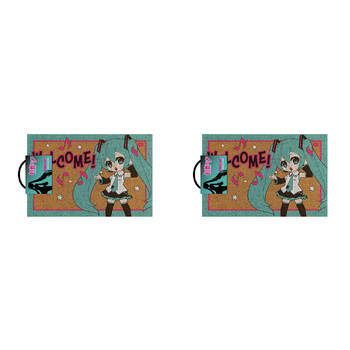 2PK Hatsune Miku Welcome Doormat 40x60cm Home Frontdoor Mat