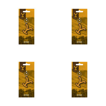 4PK Yellowstone Logo PVC Rubber Durable Keyring/Keychain 4x9cm
