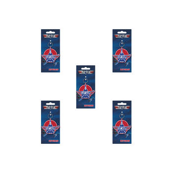 5PK Top Gun Movie Logo PVC Latex Free Keyring/Keychain 9cm Red and Blue