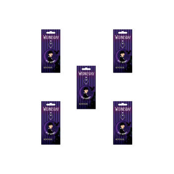 5PK Wednesday Stay Kooky Latex Free PVC Keyring/Keychain 9cm Purple