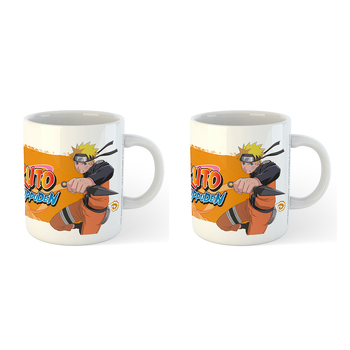 2PK Naruto Shippuden Anime Teen/Adult Themed Cartoon Logo Mug Set 300ml