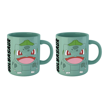 2PK Pokemon Video Game/Cartoon Themed Character Coloured Mug Bulbasaur 300ml