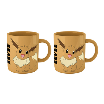 2PK Pokemon Video Game/Cartoon Themed Character Coloured Mug Evee 300ml