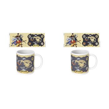 2PK Avatar The Last Airbender Map Ceramic Mug Drinking Cup White 9x11cm