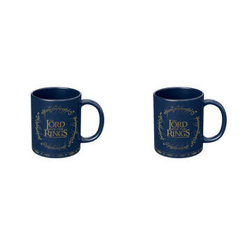 2PK The Lord Of Rings Logo Coloured Coffee Mug Blue and Yellow