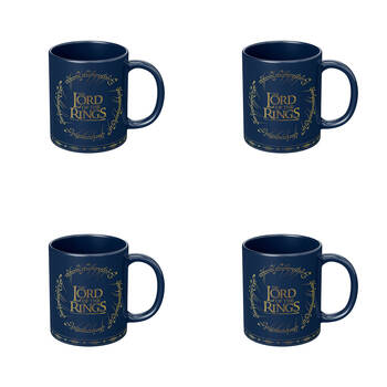 4PK The Lord Of Rings Logo Coloured Coffee Mug Blue and Yellow