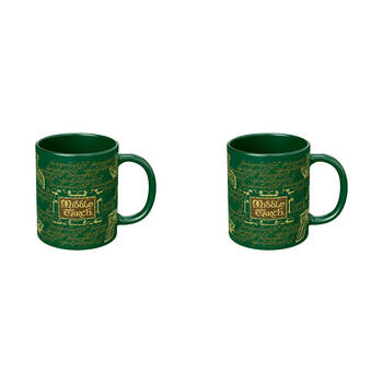 2PK The Lord Of Rings Middle Earth Coloured Coffee Mug Green and Yellow