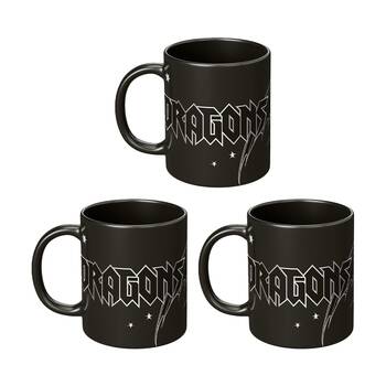 3PK How To Train Your Dragon Heavy Metal Ceramic Hot & Cold Drinking Mug Black
