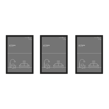 3PK Frames & Hangers 10x15cm Wall Hanging Sleek Picture/Photo/Poster Frame Black