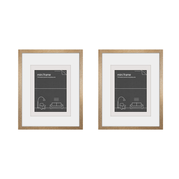 2PK Frames & Hangers Mini Wall Hanging Sleek 21x26cm Post Card Picture Frame Gold