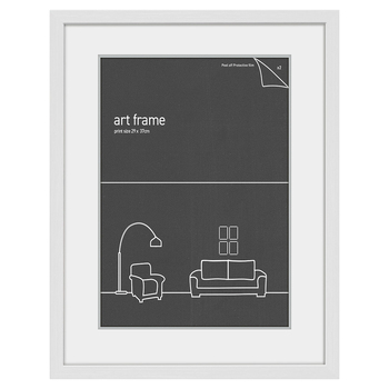 Frames & Hangers 29x37cm Picture Poster Frame White With Double Mat