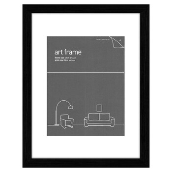 Frames & Hangers 42x54cm Picture Poster Frame Black With Double Mats