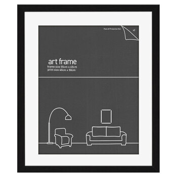 Frames & Hangers Wall Hanging Sleek 40x50cm Picture Art Print Frame Black With Double Mat