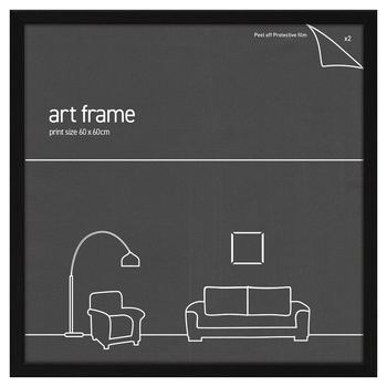 Frames & Hangers Wall Hanging Sleek 60x60cm Picture Print Art Frame Black