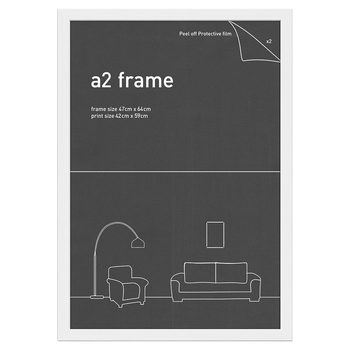 Frames & Hangers Wall Hanging Sleek A2 Picture Print Art Frame White