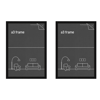 2PK Frames & Hangers Wall Hanging Sleek A3 Picture Print Art Frame Black 28x40Cm