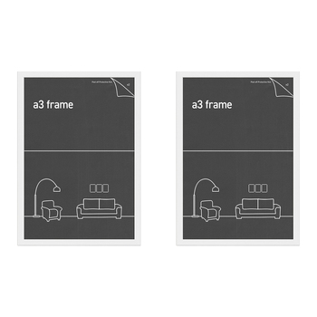 2PK Frames & Hangers Wall Hanging Sleek A3 Picture Print Art Frame White 28x40Cm