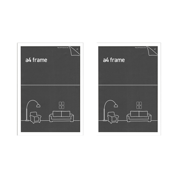 2PK Frames & Hangers Wall Hanging Sleek A4 Picture Print Art Frame White