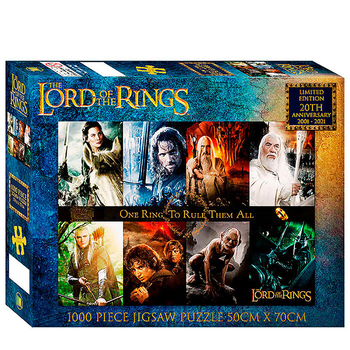1000pc Lord Of The Rings 20th Anniversary Character Single Sheet Puzzle 50x70cm 3y+