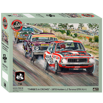 1000pc Holden Three's A Crowd Motoring Themed Jigsaw Puzzle Set 50x70cm 3y+