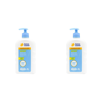 2PK Cancer Council 500ml Sport Sunscreen SPF50+ Lotion Pump Bottle