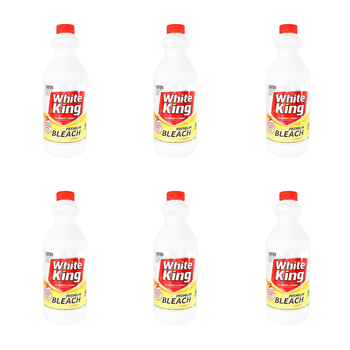 6PK White King Premium Liquid Powerful Bleach Cleaner 1.25L - Lemon