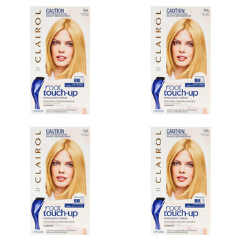 4PK Clairol Root Touch-Up Permanent Creme Hair Colour - 9A Light Ash Blonde