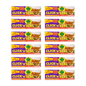 480pc Kwik Life Click N Seal Resealable Sandwich Bags Standard 18x17cm Clear