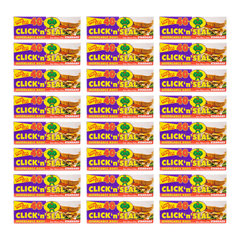 960pc Kwik Life Click N Seal Resealable Sandwich Bags Standard 18x17cm Clear