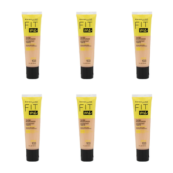 6PK Maybelline 30ml Fit Me Tinted Moisturizer w/ Aloe 103 - Beige