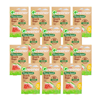 490pc Multix Greener Plastic Snack Bags Zip Lock Clear 16x10cm