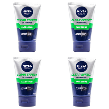 4PK Nivea Men 100ml Face Scrub Clear Effect Oil Control Cleanser