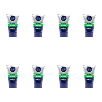 8PK Nivea Men 100ml Face Scrub Clear Effect Oil Control Cleanser